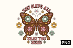Retro Butterfly Quote PNG Design Product Image 1