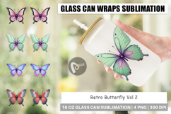 Glass Can Retro Butterflies Product Image 1