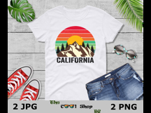Retro California Vintage Sublimation Png, California Sunset Product Image 3