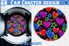 Vintage vibe car coaster | 90s graffiti style and neon Product Image 1