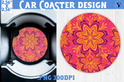 Vintage vibe car coaster| Retro psychedelic pattern Product Image 1
