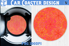 Vintage vibe car coaster| Retro psychedelic pattern Product Image 1