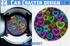 Vintage vibe car coaster | 90s graffiti style and neon Product Image 1