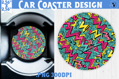 Vintage vibe car coaster | 90s graffiti style and neon Product Image 1
