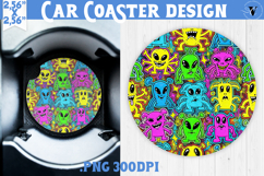 Vintage vibe car coaster | 90s graffiti style and neon Product Image 1