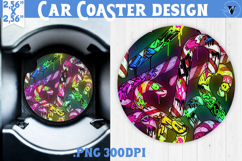 Vintage vibe car coaster | 90s graffiti style christmas Product Image 1