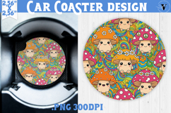 Vintage vibe car coaster| Retro psychedelic pattern Product Image 1