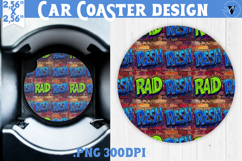 Vintage vibe car coaster | 90s graffiti style and neon Product Image 1