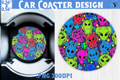 Vintage vibe car coaster | 90s graffiti style and neon Product Image 1