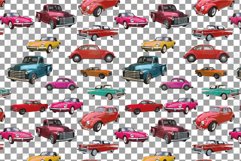 Watercolor vintage retro cars seamless pattern digital paper Product Image 3