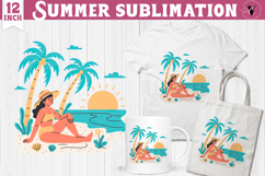 Summer Sublimation Clipart | Retro Beach PNG Product Image 1