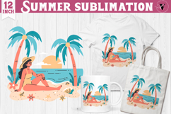 Summer Sublimation Clipart | Retro Beach PNG Product Image 1