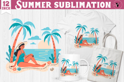 Summer Sublimation Clipart | Retro Beach PNG Product Image 1