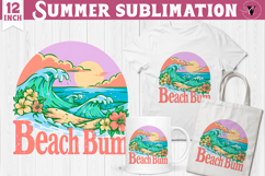 Summer Sublimation Clipart | Retro Beach PNG Product Image 1