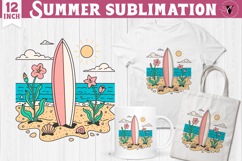 Summer Sublimation Clipart | Retro Beach PNG Product Image 1