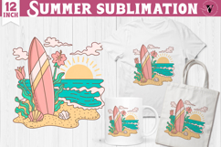 Summer Sublimation Clipart | Retro Beach PNG Product Image 1