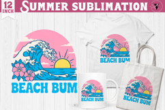 Summer Sublimation Clipart | Retro Beach PNG Product Image 1