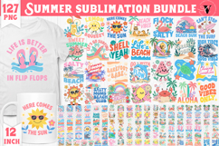 Summer Sublimation Bundle | Retro Beach PNG Bundle Product Image 1