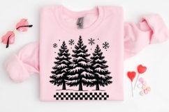 Retro Checkered Christmas Trees SVG PNG, Pine Trees Holiday Product Image 1