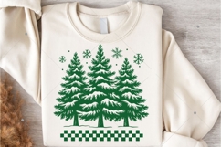 Retro Checkered Christmas Trees SVG PNG, Pine Trees Holiday Product Image 5
