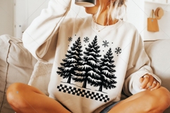 Retro Checkered Christmas Trees SVG PNG, Pine Trees Holiday Product Image 6