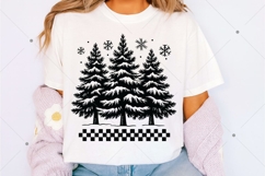 Retro Checkered Christmas Trees SVG PNG, Pine Trees Holiday Product Image 4