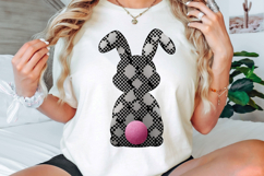 Retro Checkered Easter Bunny PNG, Happy Easter PNG Product Image 3