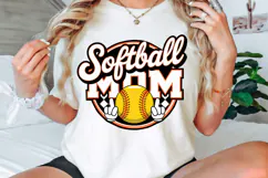 Softball Mom PNG, Retro Checkered Softball Mom PNG Product Image 3