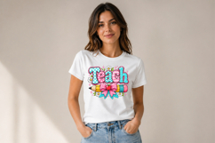 Retro Checkered Teacher PNG Product Image 6