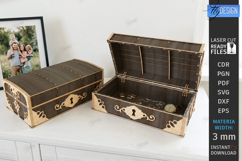 Retro Treasure Chest Laser Cut | Vintage Box | Jewelry Boxes Product Image 1