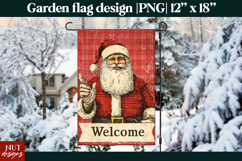Christmas garden flag, Vintage Santa Welcome Christmas Flags Product Image 1