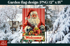 Christmas garden flag, Vintage Santa Welcome Christmas Flags Product Image 1