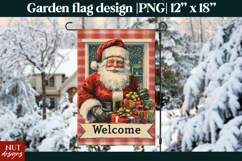 Christmas garden flag, Vintage Santa Welcome Christmas Flags Product Image 1