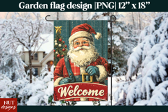 Christmas garden flag, Vintage Santa Welcome Christmas Flags Product Image 1
