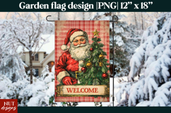 Christmas garden flag, Vintage Santa Welcome Christmas Flags Product Image 1