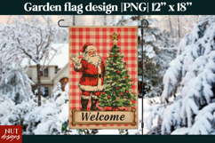 Christmas garden flag, Vintage Santa Welcome Christmas Flags Product Image 1