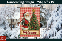 Christmas garden flag, Vintage Santa Welcome Christmas Flags Product Image 1