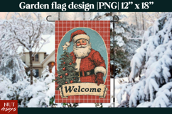 Christmas garden flag, Vintage Santa Welcome Christmas Flags Product Image 1