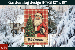 Christmas garden flag, Vintage Santa Welcome Christmas Flags Product Image 1