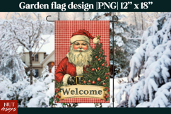 Christmas garden flag, Vintage Santa Welcome Christmas Flags Product Image 1