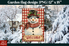 Christmas garden flag, Snowman Welcome Garden Flag design Product Image 1
