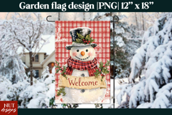 Christmas garden flag, Snowman Welcome Garden Flag design Product Image 1