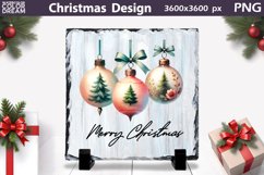 Merry Christmas Bauble Illustration | Christmas Slate Design Product Image 1