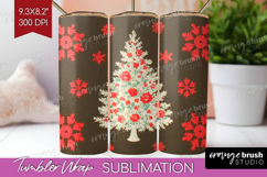 Retro Christmas Tumbler Wrap - Vintage Aesthetic Tumbler PNG Product Image 1