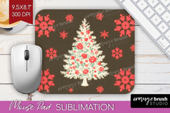 Retro Christmas Mouse Pad Sublimation - Vintage Aesthetic Product Image 1
