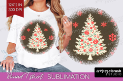 Retro Christmas Round Tshirt Background - Vintage Aesthetic Product Image 1