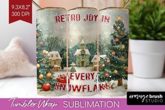 Retro Christmas Tumbler Wrap - Xmas Tumbler Sublimation Product Image 1