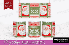 Retro Christmas Mug Wrap - Vintage Aesthetic Mug PNG Product Image 1