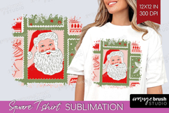 Retro Christmas Square Tshirt Background - Vintage Aesthetic Product Image 1