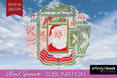 Retro Christmas Wind Spinner Sublimation PNG - Vintage Round Product Image 1
